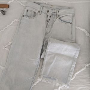 American Eagle high waisted cropped wide leg jean